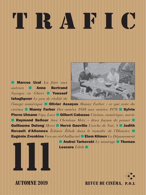 cover image of Trafic N° 111 (Automne 2019)